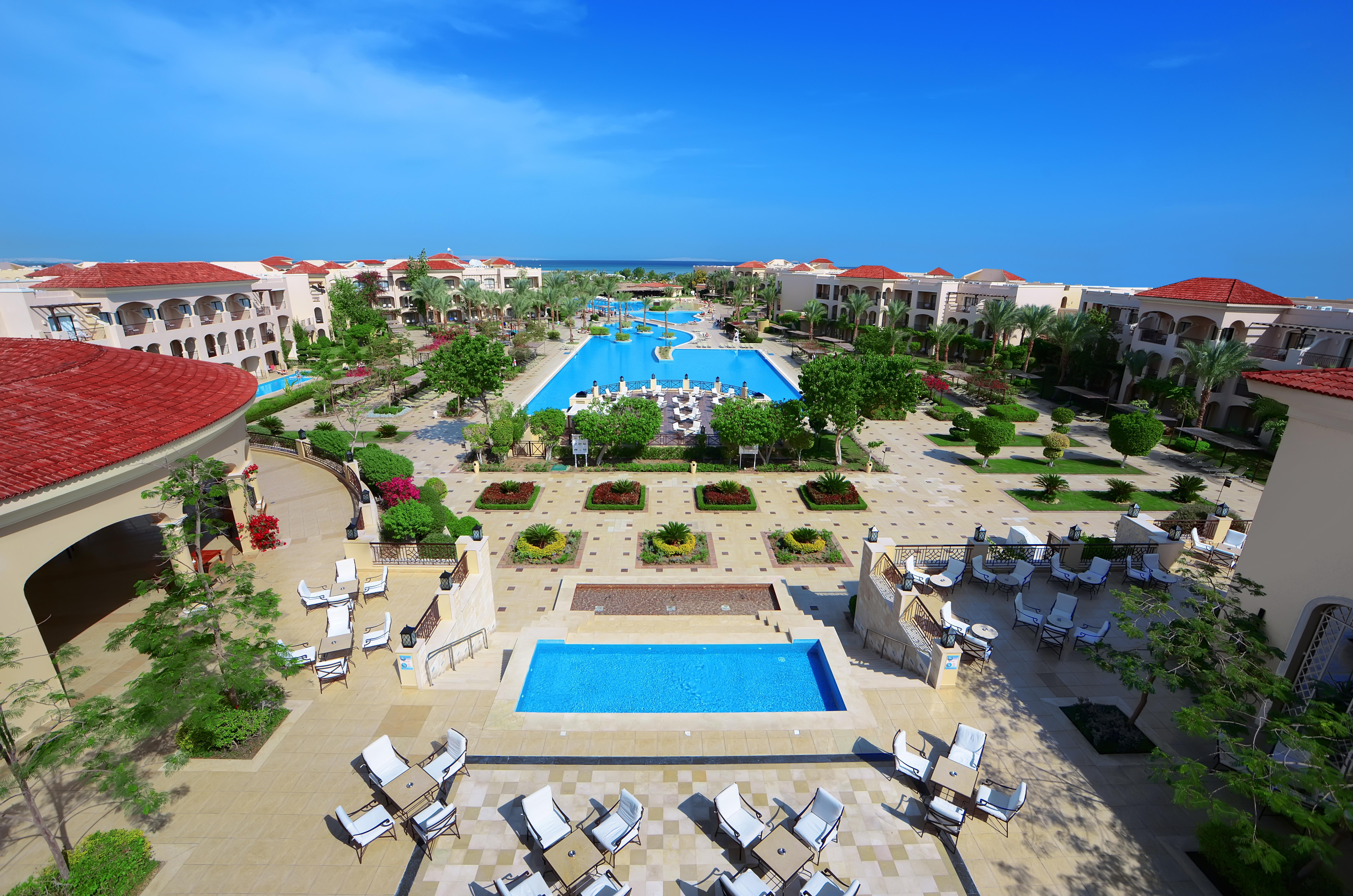 Jaz Aquamarine Hotel Hurghada Exterior foto Aerial view of the resort